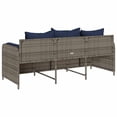 thumbnail image 4 of vidaXL Garden Sofa with Cushions 3-Seater Grey Poly Rattan, 4 of 4