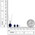 thumbnail image 2 of Gem Stone King 925 Sterling Silver Blue Sapphire and Blue Tanzanite Pendant and Earrings Jewelry Set for Women (8.14 Cttw, Gemstone Birthstone, Oval 11X9MM and 8X6MM with 18 inch Silver Chain), 2 of 3