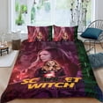 thumbnail image 2 of Bruja Escarlata Wanda Maximoff Conjunto de sábanas temático, trío de piezas, cómodo y amigable con la piel, diseño único, regalo de decoración para el hogar para familiares, amigos y fans,140cm *210cm, 2 of 6