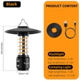 thumbnail image 3 of Lámpara De Camping WEST BIKING LED Lámpara de Camping 400LM 2200mAh Impermeable USB Recargable (Negro), 3 of 8