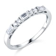 thumbnail image 2 of Wellingsale Ladies Solid 14k White Gold Polished CZ Cubic Zirconia Wedding Band - Size 7, 2 of 6