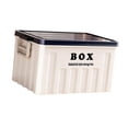 thumbnail image 2 of Caja de almacenamiento multiusos con tapa, contenedor grande apilable para ropa, libros, Blanco Azul, 2 of 9