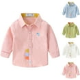 thumbnail image 7 of ZACPNCV Boys Linen Button Down Dress Shirt Kids Long Sleeve Shirts Tops Pink 3-4 Years, 7 of 7