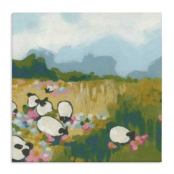 Stupell Industries Bohemian Abstract Sheep Grazing Canvas Art, 17 x 17, by June Erica Vess
