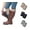 Cherry Frost Contrast, variant on Tipi Toe 3 Pairs Women's Cozy Knit Boot Cuffs Short Leg Warmers for Boots