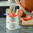 thumbnail image 1 of Bdfzl Kitchen Rotating Knife Rack Shelf Countertop Multifunction Chopsticks Tube Knife Rack Integrated Storage Box Home Knife Rack, 1 of 8