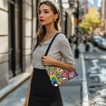 thumbnail image 3 of Kuiaobaty Skull Daisy Print Underarm Sling Bag for Women, Large Capacity Leather Shoulder Handbag with Zipper Closure, Retro Crescent Hobo Purse Tote Bag for Travel, 3 of 7