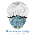 thumbnail image 4 of Shower Caps,Blue Marble Gold Pattern Waterproof Shower Cap for Women 4 Pieces,Double Reusable Hair Cover for Shower PEVA Elastic Stretch Hem, 4 of 7