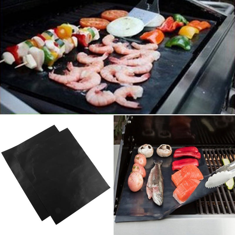 2pcs BBQ Grill Mat Bake Non Stick Kitchen Digital Cooking Tool Probe Thermometer 
