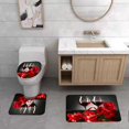 thumbnail image 6 of Shower Curtain,Red Rose Flowers Wine Glass Pattern Shower Curtain And Rug Sets Bathroom Decor Set Water Proof Shower Curtain Toilet Rugs, 6 of 6