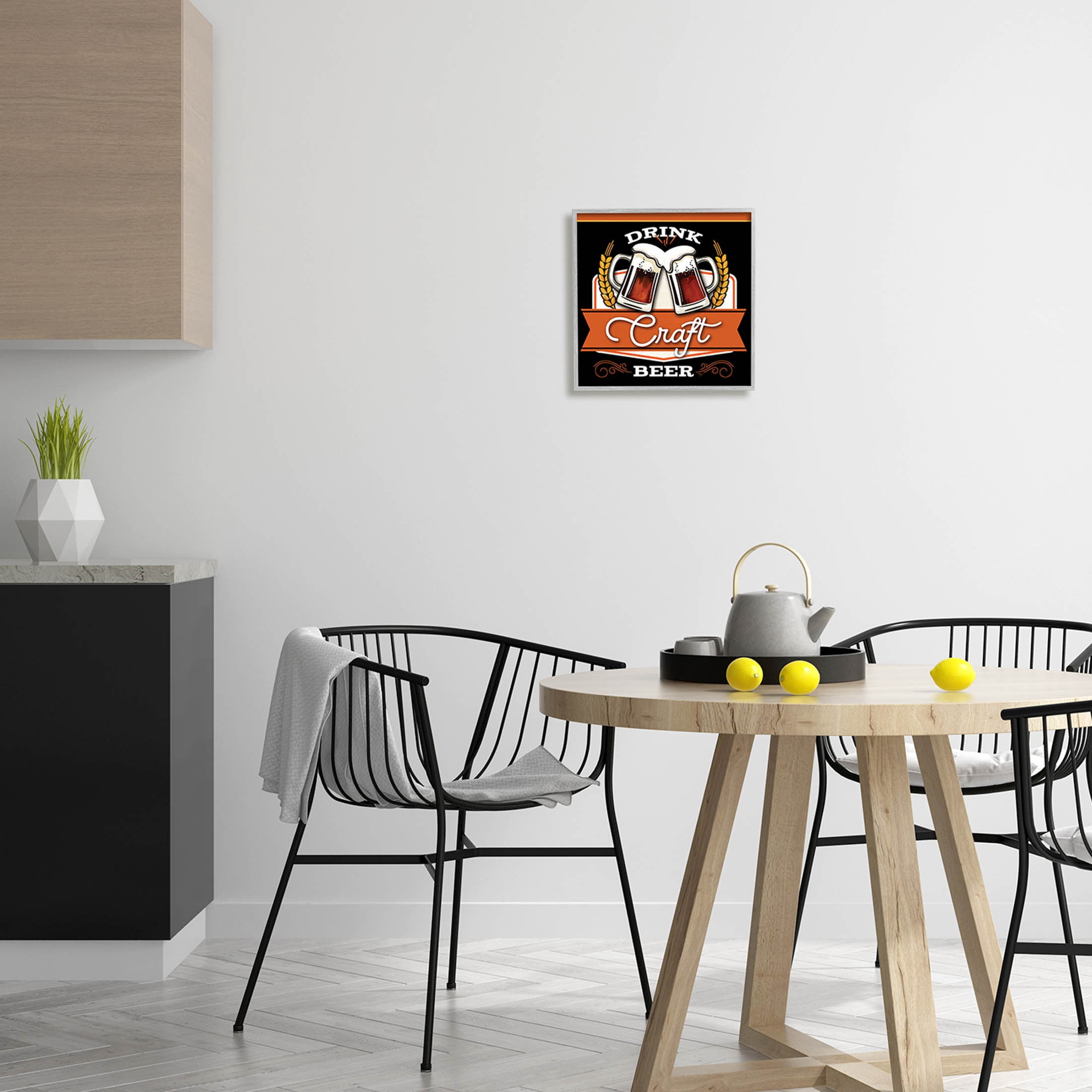 Drink Craft Beer Vintage Phrase Food & Beverage Graphic Art Gray Framed Art Print Wall Art