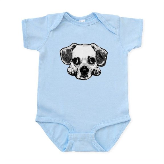 CafePress - Black & White Puggle Infant Bodysuit - Baby Light Bodysuit, Size Newborn - 24 Months