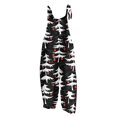 thumbnail image 3 of Mono con estampado navideño para mujer, informal, holgado, con tirantes ajustables, holgado, versátil, con tirantes, pierna ancha y ajustable, 3 of 5