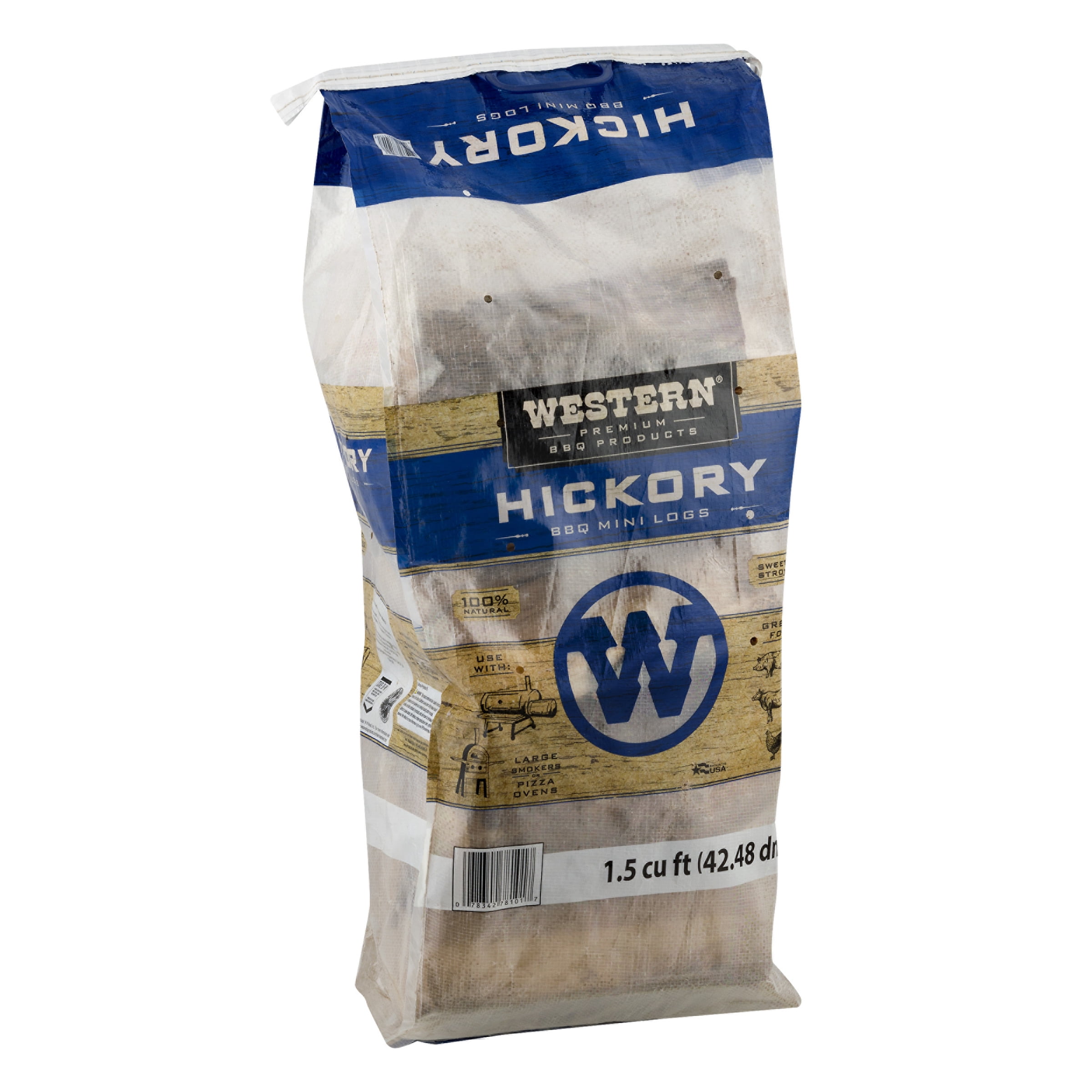 Western Premium BBQ Products 1.5 Cubic Feet Hickory BBQ Smoking Mini Logs