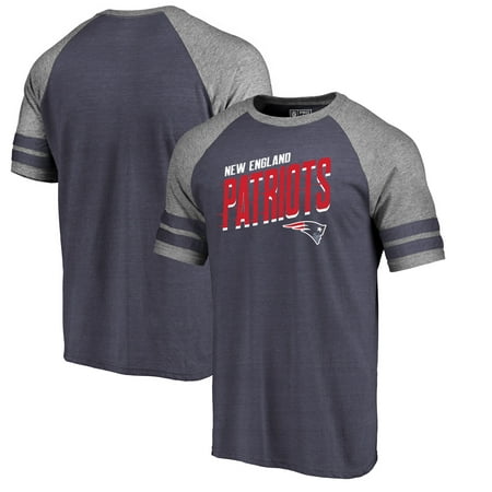 - New England Patriots NFL Pro Line by Fanatics Branded Slant Strike Tri-Blend Raglan T-Shirt - Navy