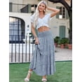 thumbnail image 5 of Zeagoo Women's Elastic High Waist A Line Layer Ruffle Swing Casual Long Maxi Skirt, 5 of 6