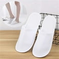 thumbnail image 5 of Tutuviw 10 Pairs Comfort Disposable Slippers, Bulk Spa Slippers for Women & Men, Guests, Closed Toe Cotton Soft Hotel Slippers for Home Indoor Hotel Travel Wedding Party (11"x4", White), 5 of 8