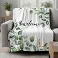 thumbnail image 2 of Eucalyptus Blanket Soft Cozy Warm Throw Blanket for Couch, Plush Fuzzy Flannel Fleece Blankets for Sofa, Sage Green Vines Branch Watercolor Plant Bed Blankets Lightweight Gifts for Women, 40"x50", 2 of 9