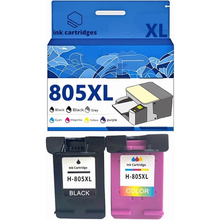805 805XL Ink Cartridges Compatible for 2720 2722 2723 2330 1212 1210 2332 2729 Inkjet Printers, Leak-Proof Design Crisp Printing