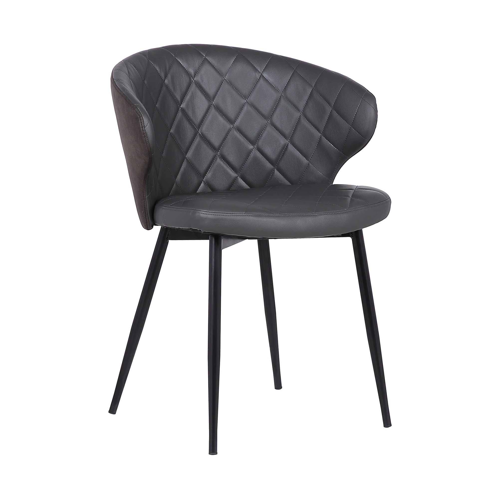 Benjara 19 Inch Leatherette Curved Armchair Gray