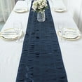 thumbnail image 6 of BalsaCircle 12x108 in Navy Blue 3D Leaves Petal Design Taffeta Table Runner Party Events Home Decorations Supplies, 6 of 8