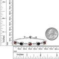 thumbnail image 6 of Gem Stone King 925 Sterling Silver Red Garnet and Black Sapphire and Lab Grown Diamond Bracelet for Women | 5.60 Cttw | Gemstone January Birthstone | Oval Checkerboard 7X5MM | Fully Adjustable 9 inch, 6 of 6