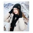 thumbnail image 5 of Winter Beanie Hat Scarf Gloves Set for Women Men Warm Wool Beanie Long Scarf Neck Warmer Touchscreen Gloves 3 in 1 Set, 5 of 7