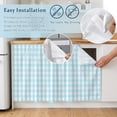 thumbnail image 5 of Aqua Blue Green Cabinet Curtain 28"Wx51"L,Dustproof Storage Cabinet Curtain with Self Adhesive Tape,Checkered Plaid Gingham Lattice Trellis Tall Pantry Cover Drape for Kitchen,Utility Closet, 5 of 9