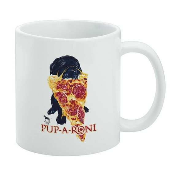 Pup-A-Roni Pepperoni Pizza Puppy Dog Humor Funny White Mug
