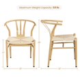 thumbnail image 6 of Yaheetech Set of 2 Mid-Century Modern Weave Arm Chairs Dining Chair, Wood, 6 of 9