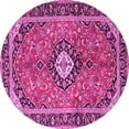 thumbnail image 1 of Ahgly Company Indoor Round Medallion Pink Traditional Area Rugs, 7' Round, 1 of 4