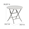 thumbnail image 2 of 32'' Round Granite White Plastic Folding Table, 2 of 7