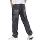 thumbnail image 2 of Ceisia Men Solid Color Basic Loose Wide Leg Straight Denim Pants Gift Casual Daily Jeans, 2 of 5