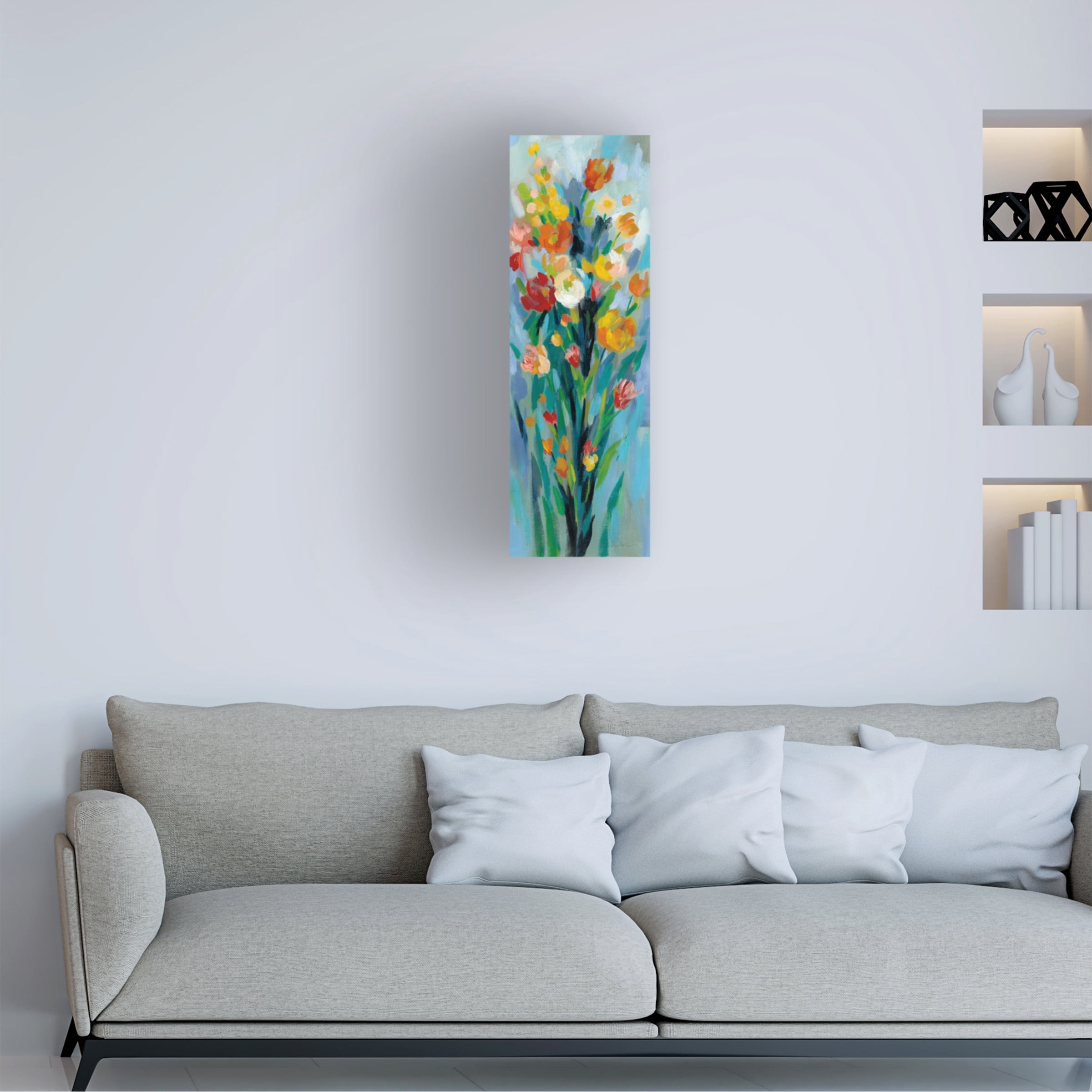 Silvia Vassileva 'Tall Bright Flowers II' Canvas Art