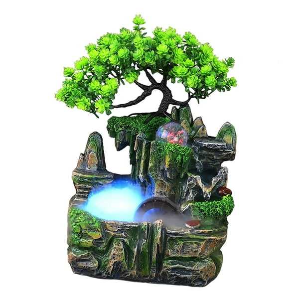 Electric Tabletop Water Fountain Rolling Ball Water Sound with Lights