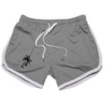 thumbnail image 3 of DeHolifer Men's Sports Shorts Breathable Running Fitness Drawstring Training Palm Tree Print Cropped Shorts Gray XL, 3 of 3