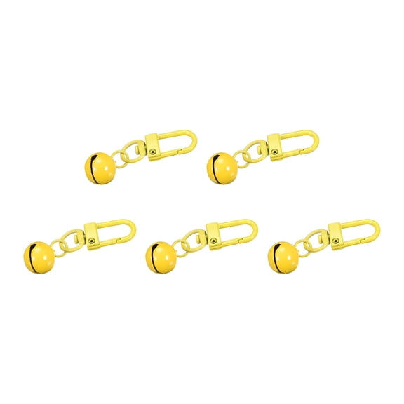 Uxcell 5 Pack Pet Bells, 13mm/0.51" Dia Golden Carbon Steel Bells with Clasps for DIY Crafts