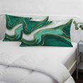 thumbnail image 3 of Teal Marble Pillow Covers, Linen Long Throw Pillow Case, Modern Ombre Gold White Abstract Fluid Art Holiday Pillow Protector Decorative Cushion Cover for Living Room/Bedroom 24" x 36", 3 of 8