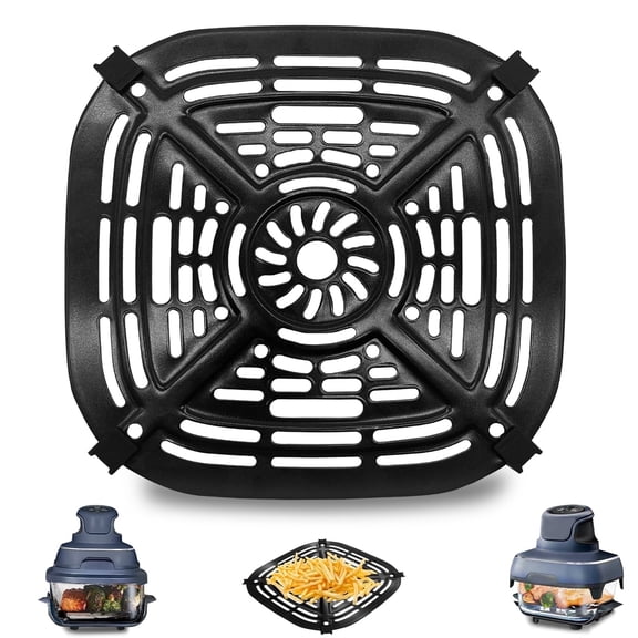GWY Replacement Air Fryer Tray for Ninja Crispi FN101GY, Grill Pan Grill Plate Accessories with Rubber Bumpers Black 1 Pack, Dishwasher Safe