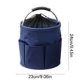thumbnail image 3 of Linnome Portable Storage Basket Drawstring Closure Multi Functional Folding Organizer Gardening Tool Camping Bag Foldable Cloth Navy, 3 of 6