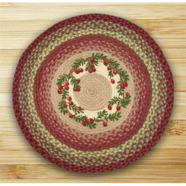 Earth Rugs 66390C Cranberries Round Patch
