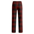 thumbnail image 5 of Zimjoy Red Plaid Sleep Pant for Men Elastic Waist Lounge Flannel Pajama Pants Lightweight Drawstring Comfy Pajama Pants Casual Warm Sleepwear Sleep Pant with Pockets, Deep Red S, 5 of 6