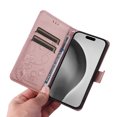 thumbnail image 5 of Allytechgroup for iPhone 16e Case with Credit Card Slot, PU Leather RFID Blocking Wallet Flip Case with Stand Wrist Strap Shockproof Protective Back Cover for iPhone 16e, Rosegold, 5 of 8