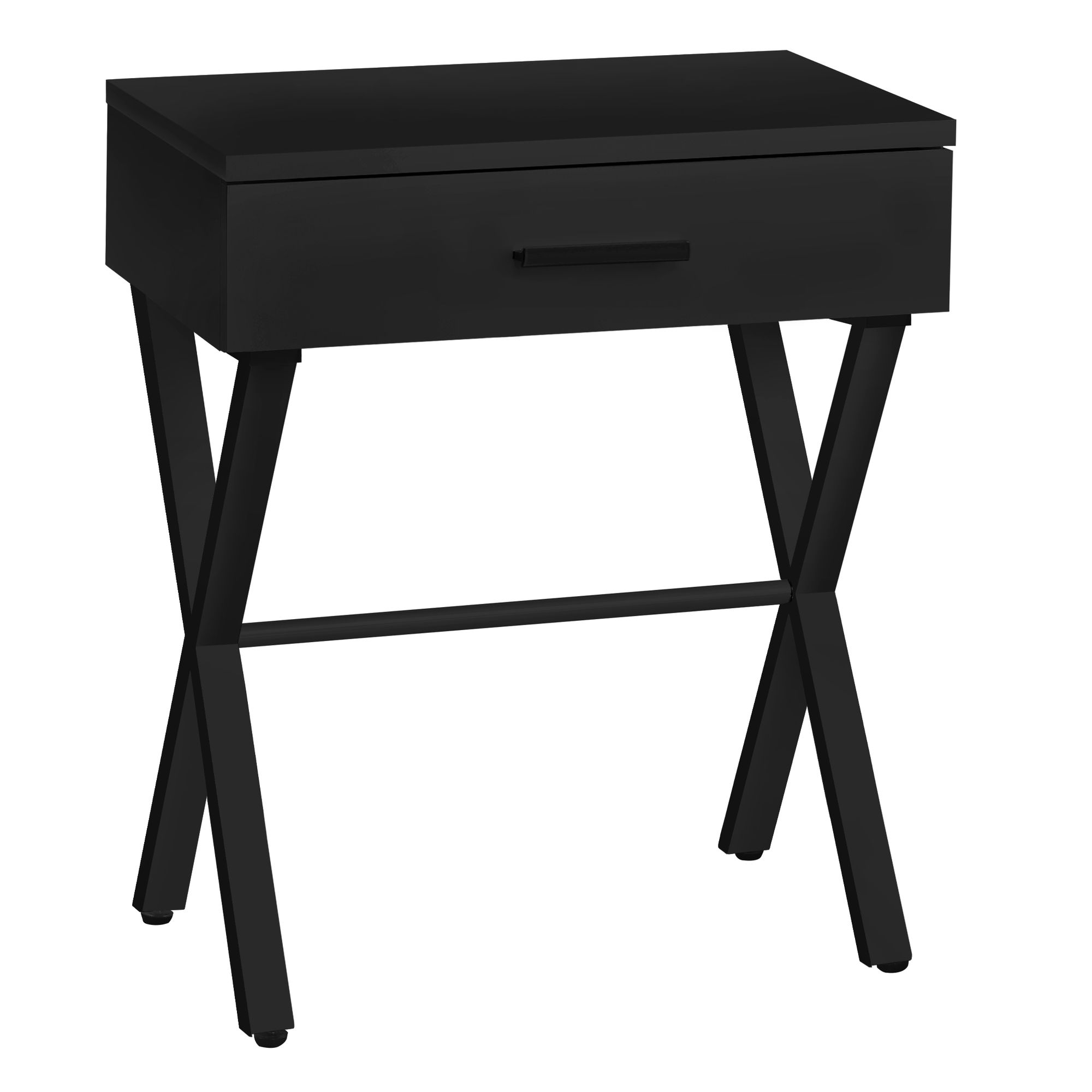 22.25" Black Contemporary X Shaped Rectangular End Table