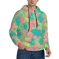 thumbnail image 2 of Sikiie Colorful Palm Leaves Men's Hoodie, Essentials Hoodie, Sweatshirt, Pullover Hooded Sweatshirt for Men-3X-Large, 2 of 7