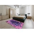 thumbnail image 5 of Ahgly Company Machine Washable Indoor Round Transitional Purple Area Rugs, 8' Round, 5 of 7