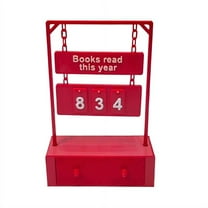 3D Printed Hanging Book Counter With Digital Storage -  Books Read This Year Counter - Book Counter Tracker - Book Counter Bookshelf Decor - Reading List Book Club Gifts For Book Lovers（Red）