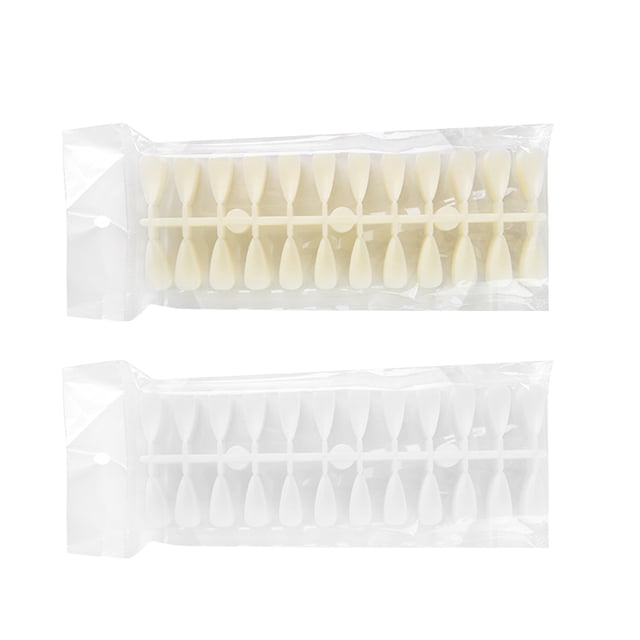 2 Sets of 480PCS Pointed Head Nail Color Mold Manicure Practice Nail Template Fake Nails Practice Mold Fake Nails Training Pieces for Woman (Transparent Frosted+Natural Color Assorted Color)