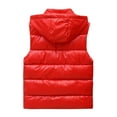 thumbnail image 4 of Winter Clearance!Brilliant Puffer Jacket Men No Sleeve Couples and Winter Shiny Coat Down Cotton Waistcoat Warm Vest Red XL, 4 of 5