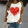 thumbnail image 2 of UJNDER Women's Sweatshirt Valentine's Day Print Raglan Sleeve Round Neck Pullover Long Sleeve Khaki XXXXL, 2 of 4